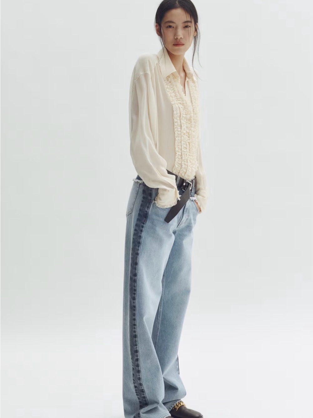 H&M x Stella McCartney Two Tone Straight Leg Jeans US Size 18 - Picture 5 of 8